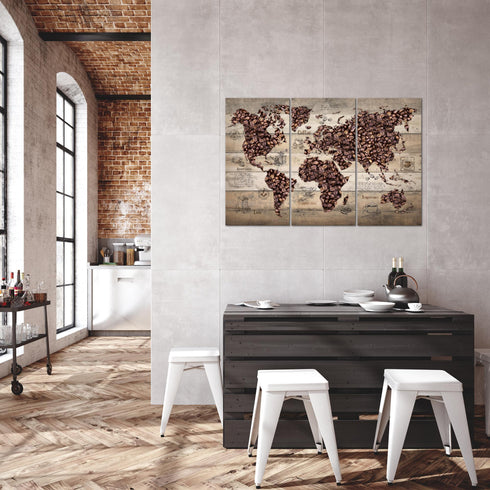 Wandbilder Wohnzimmer XXL Küche Kaffee Moderne Bilder Weltkarte